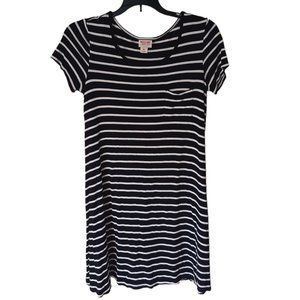 Mossimo Black And White Striped T-Shirt Dress Size XS